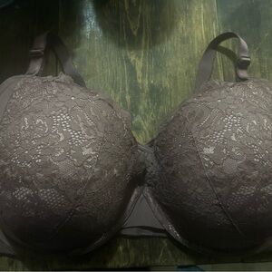 Torrid Size 48D Mauve Lace XO Plunge Push Up Underwire Bra